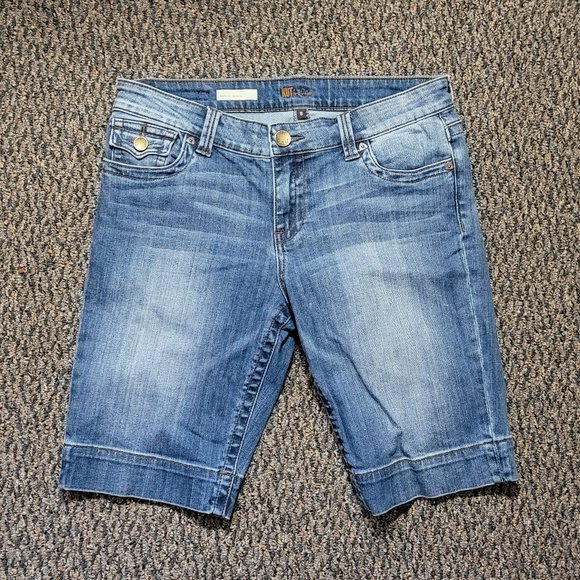 Kut from the Kloth Natalie Bermuda Denim Shorts Size 8 - Picture 3 of 15